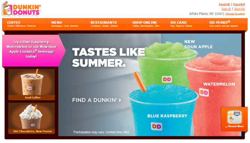 Dunkin Sign Up Process email marketing