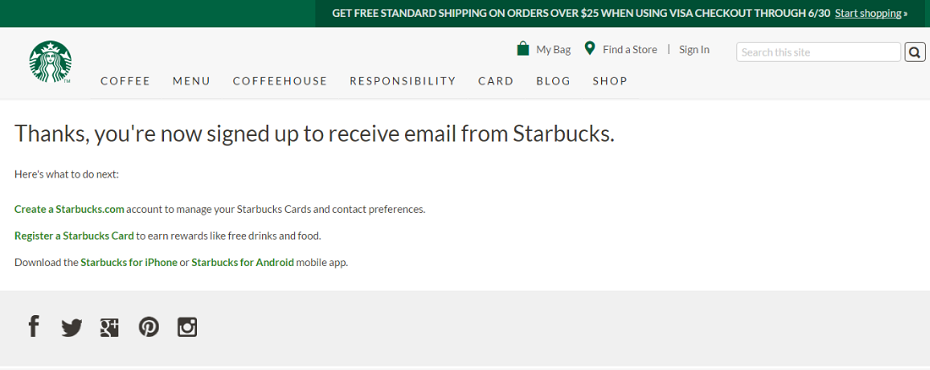 Starbucks Email Process email marketing 