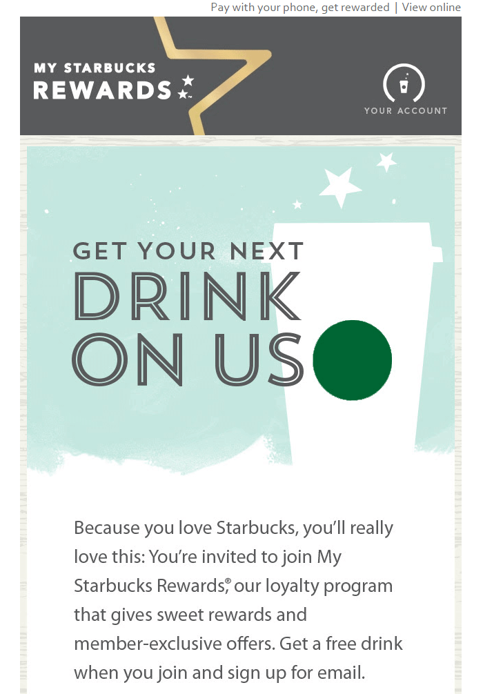 Starbucks Promotion 2 email marketing