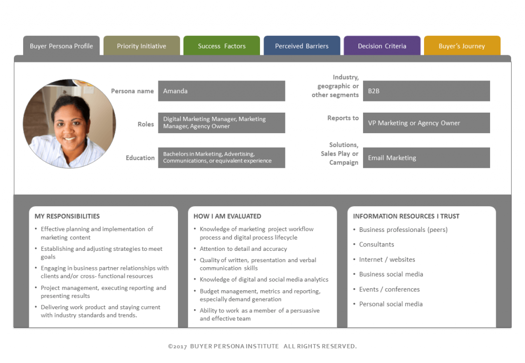 Buyer Persona Institute User Persona