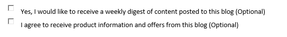 Opt In Consent Checkbox