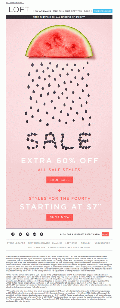 Loft Watermelon Email Template