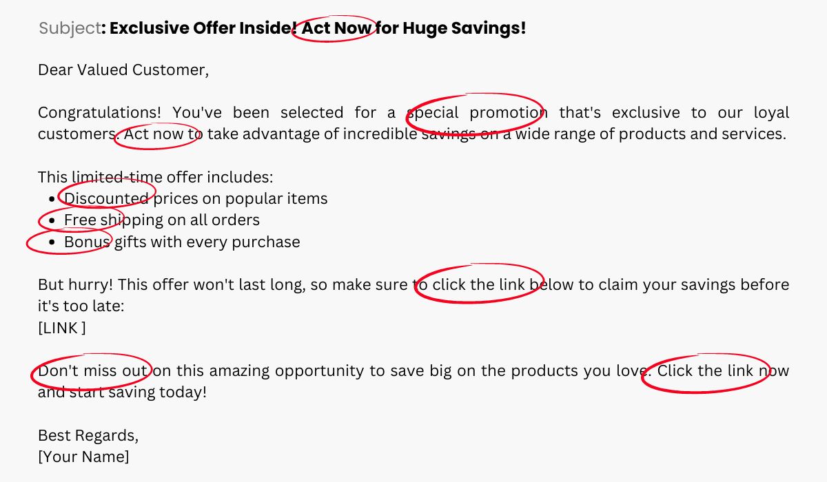 Spam Email Keywords
